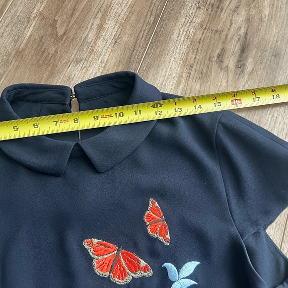 TED BAKER Kyoto Garden print embroidered floral butterfly collar blouse top - Picture 11 of 13